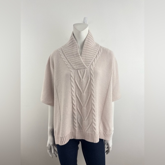 NOTE DI ANITA Turtleneck cashmere blend poncho - Soft Pink One size - Picture 2 of 12